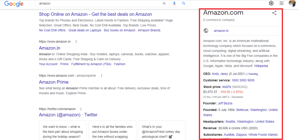 how to google knowledge panel display